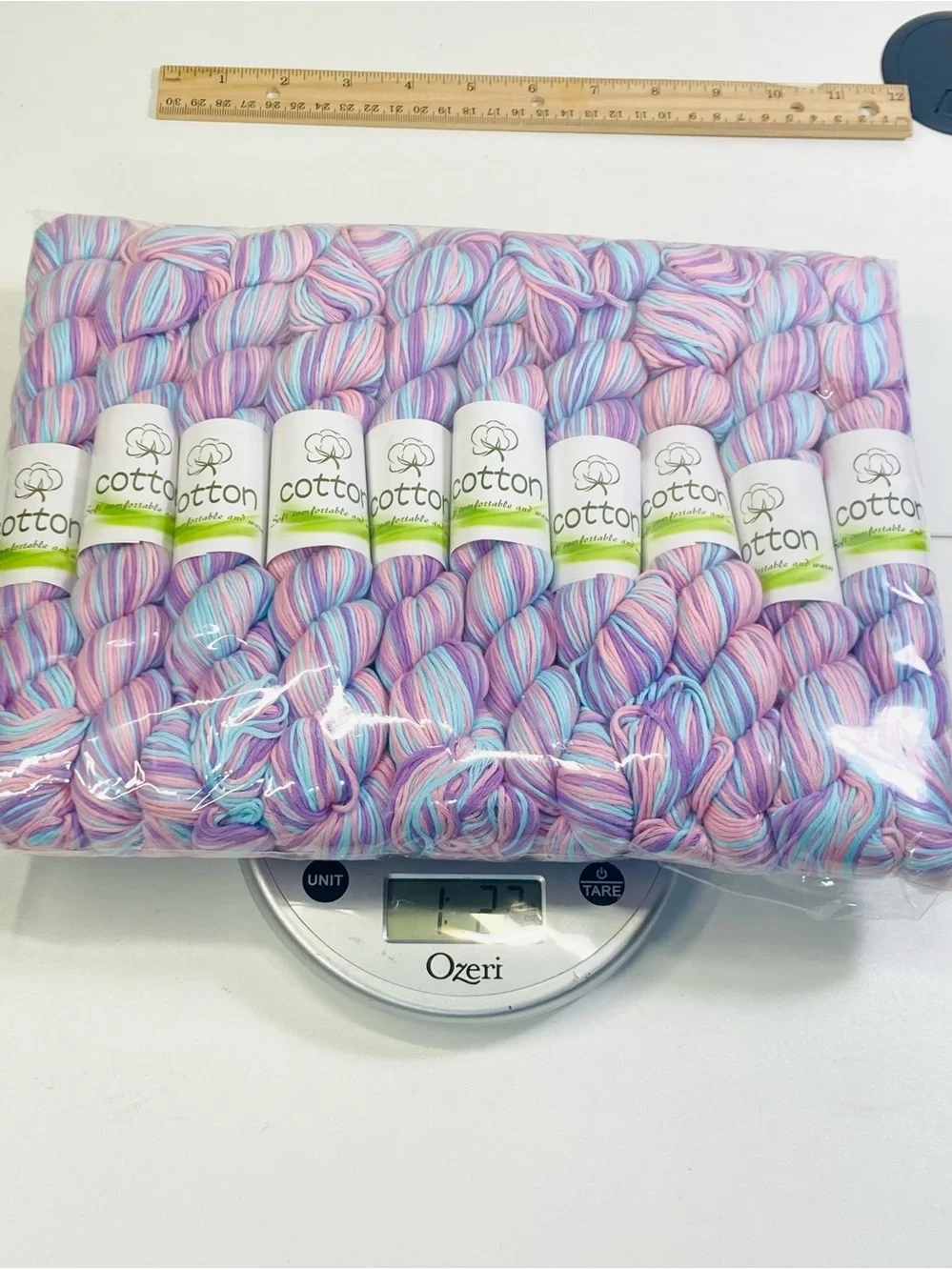 10 NEW (~500g total, ~50g ea.) 100% Cotton Variegated Hanks in Cotton Candy